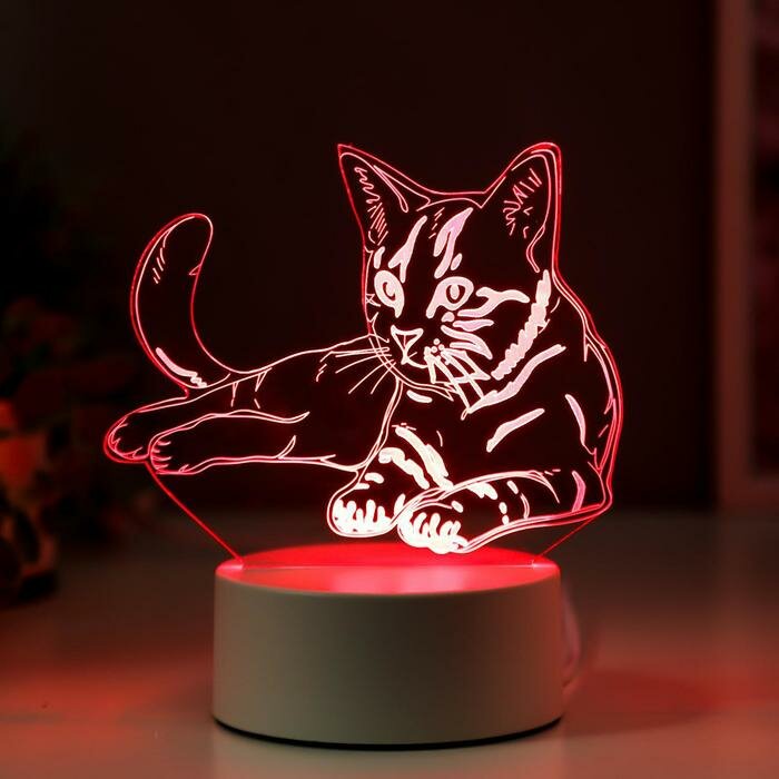 RISALUX Светильник "Кошечка" LED RGB от сети - фотография № 3