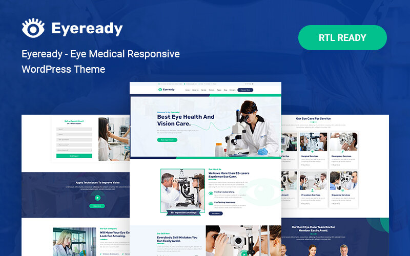 Шаблон Wordpress Eyeready - Eye Medical Responsive Тема WordPress