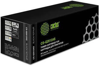 Картридж лазерный CACTUS (CS-Q2612AS) для HP LaserJet 1018/3052/М1005, ресурс 2000 страниц