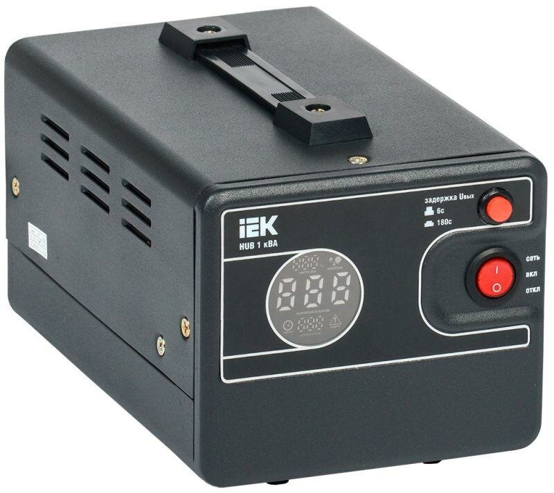 Стабилизатор напряжения 1ф 1кВА HUB переносной | код IVS21-1-001-13 | IEK ( 1шт. )