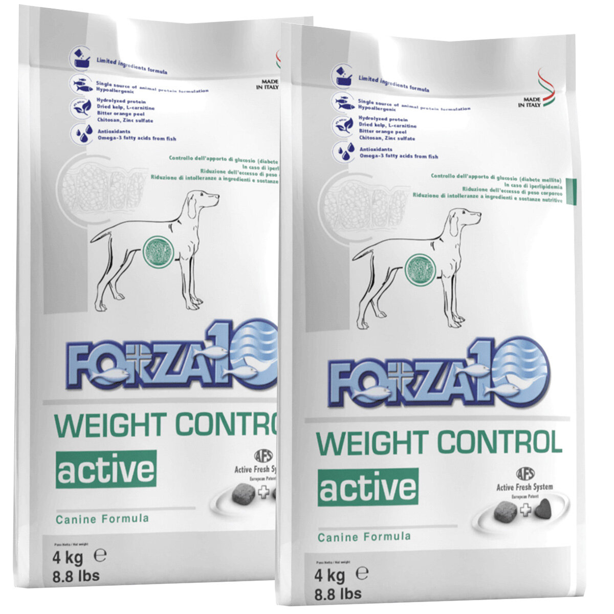 FORZA10 DOG WEIGHT CONTROL ACTIVE для взрослых собак с избыточным весом (4 + 4 кг)
