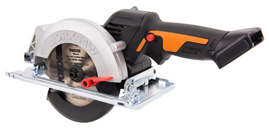 Циркулярная мини-пила аккумуляторная бесщеточная 120 мм 20В WORX worxsaw WX531.9, без АКБ и ЗУ - фотография № 3