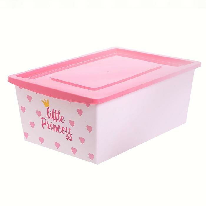 Соломон Ящик для игрушек, с крышкой, «Принцесса», объём 30 л, цвет белый - фотография № 1