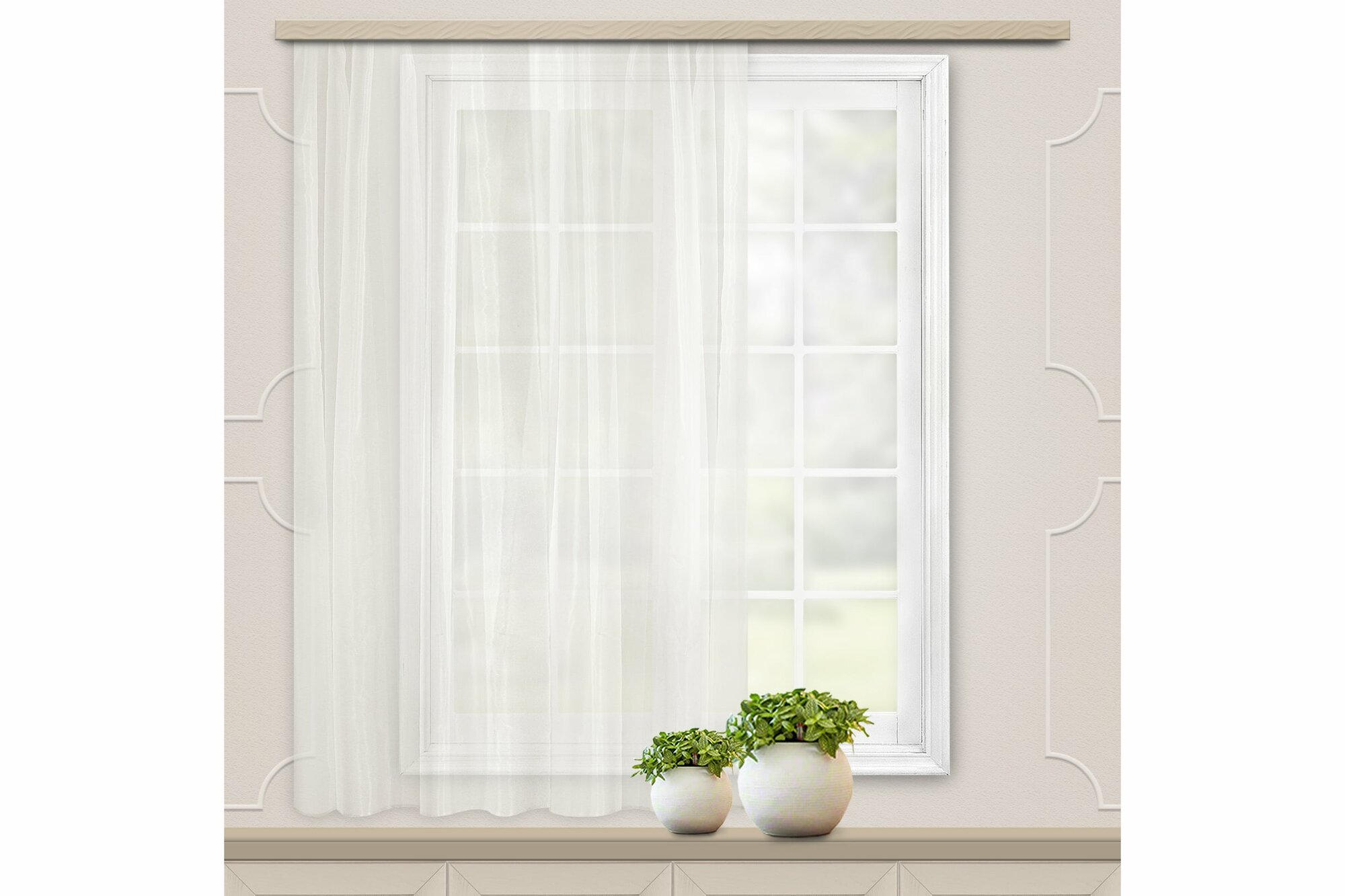 фото witerra штора органза 140x145 см белый 103890