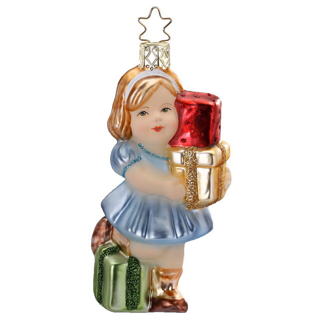 Inge Glas Стеклянная елочная игрушка Девочка Гретта - Рождественские подарки 11 см подвеска 10066S019