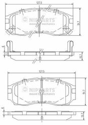 Колодки тормозные передние Mitsubishi Galant V/Galant VI/Space Wagon 87>04 Proton Persona 300/Persona 400 94>04 NIPPARTS J3605030