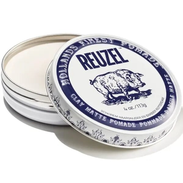 Reuzel Глина для волос средней фиксации на водной основе (белая банка) Clay Matte Pomade 113 гр