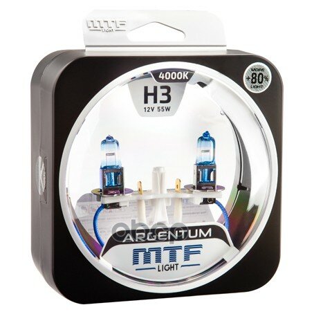  Mtf H3 12v 55w - Argentum +80% 4000k MTF Light . H8A1203