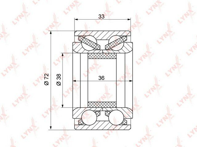 Подшипник ступицы передний (36/33x38x72) TOYOTA Corolla(E10/11) 1.3-2.0D 92-01 WB-1088