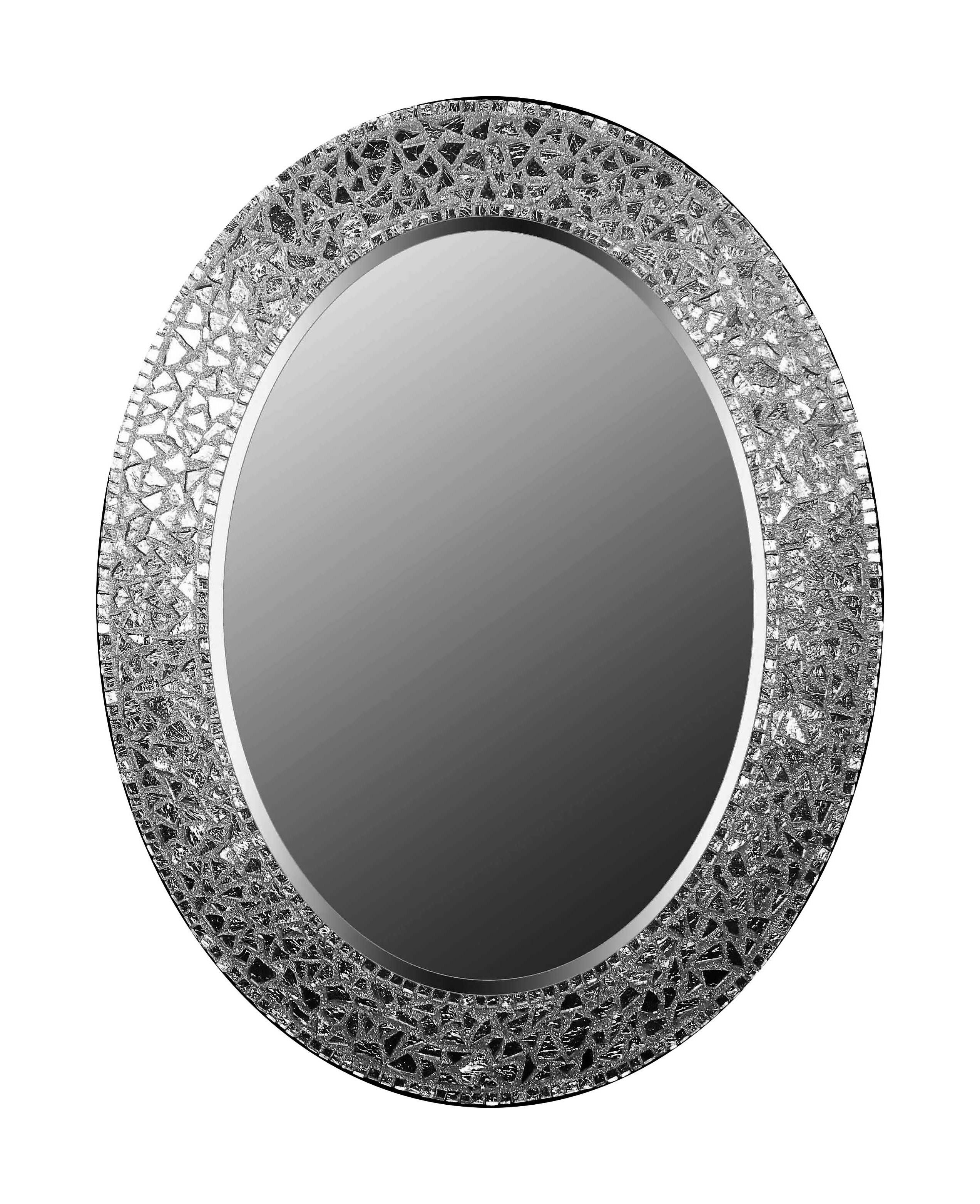 Зеркало овальное в раме из серебряной мозаики "Ellisse Аrgento/Венеция"