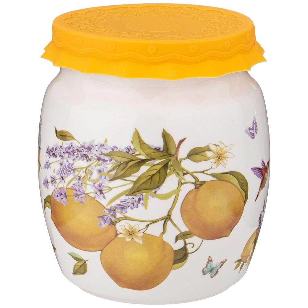 фото Банка с силиконовой крышкой "Прованс лимоны" 1000 мл