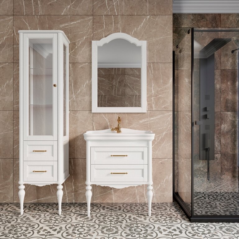 Мебель для ванной ValenHouse Эстетика 80 белая с раковиной и зеркалом