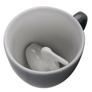 Фото Чашка Creature Cups с пеликаном, серый, 330мл