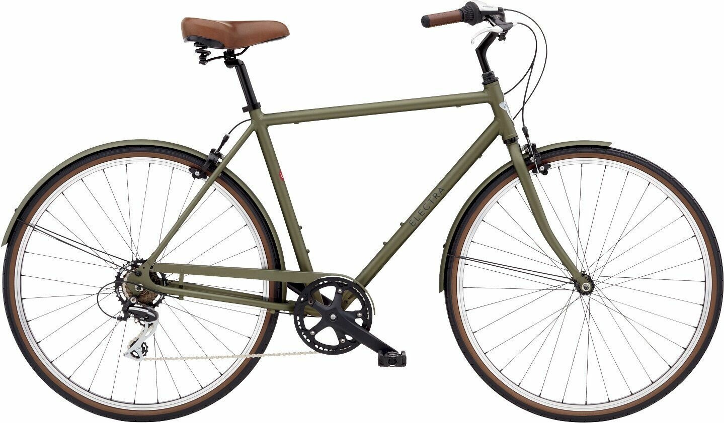 Велосипед Electra Loft 7D Step Over (Велосипед Electra Loft 7D Matte Khaki M, 28" зеленый, 529772)