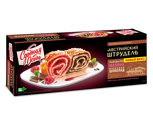 Пирог Черёмушки "Сдобная Особа" Австрийский Штрудель малина и молочный шоколад 400г