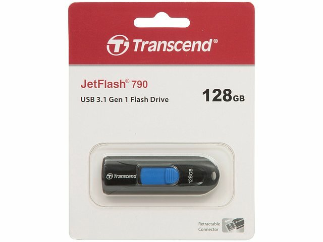 Накопитель USB flash Transcend Накопитель USB flash 128ГБ Transcend JetFlash 790 TS128GJF790K (USB3.1)