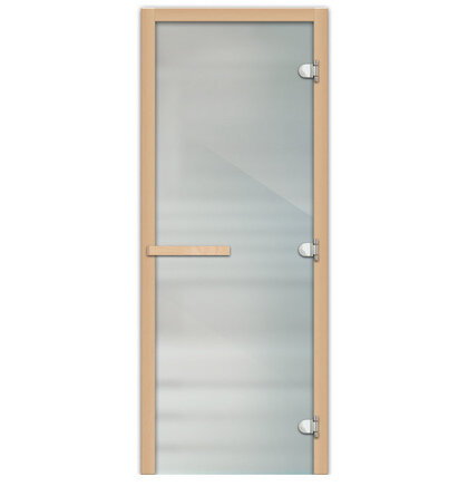 Дверь для сауны: 590х1890 правая, прозрачное 8 мм магнит, коробка-осина