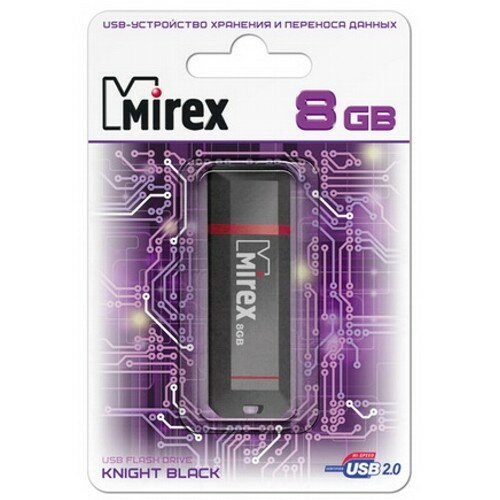 Флешка Mirex Knight Black 8 Гб usb 2.0 Flash Drive - чёрный