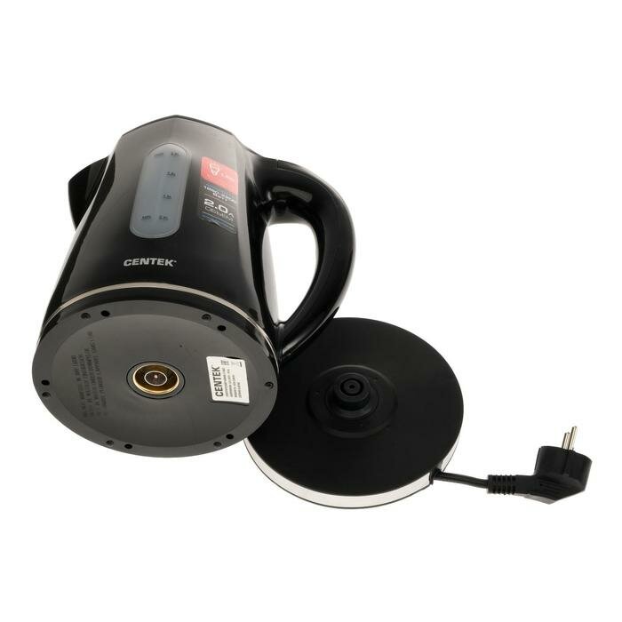 Электрические чайники Centek Чайник электрический Centek CT-0043, пластик, 2 л, 2200 Вт, подсветка, черный - фотография № 6