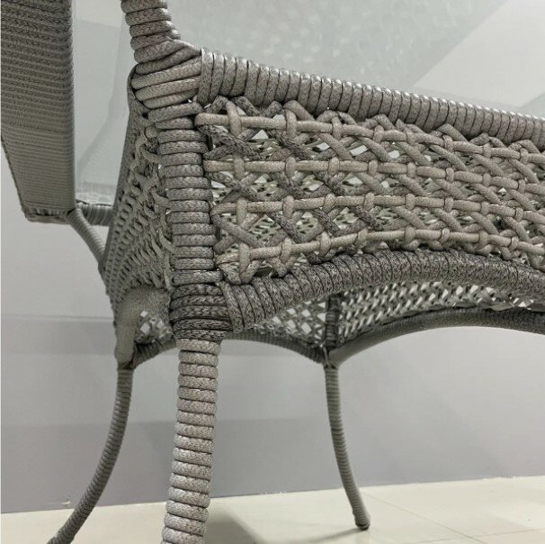 Стол Deco 6 плетеный из ротанга, серый - фотография № 6