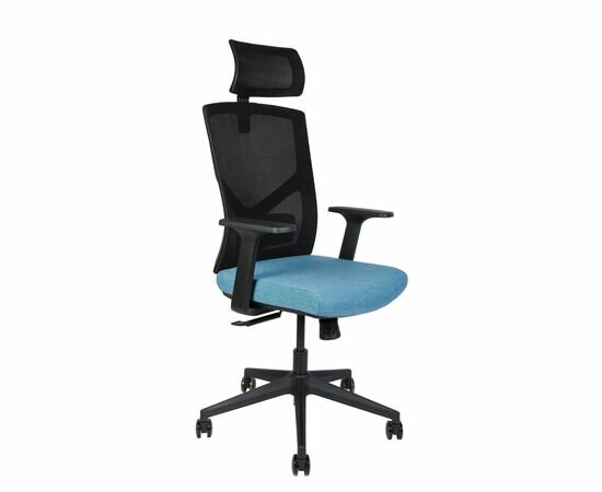 Кресло офисное Norden Денвер черная сетка / синяя ткань / черный пластик