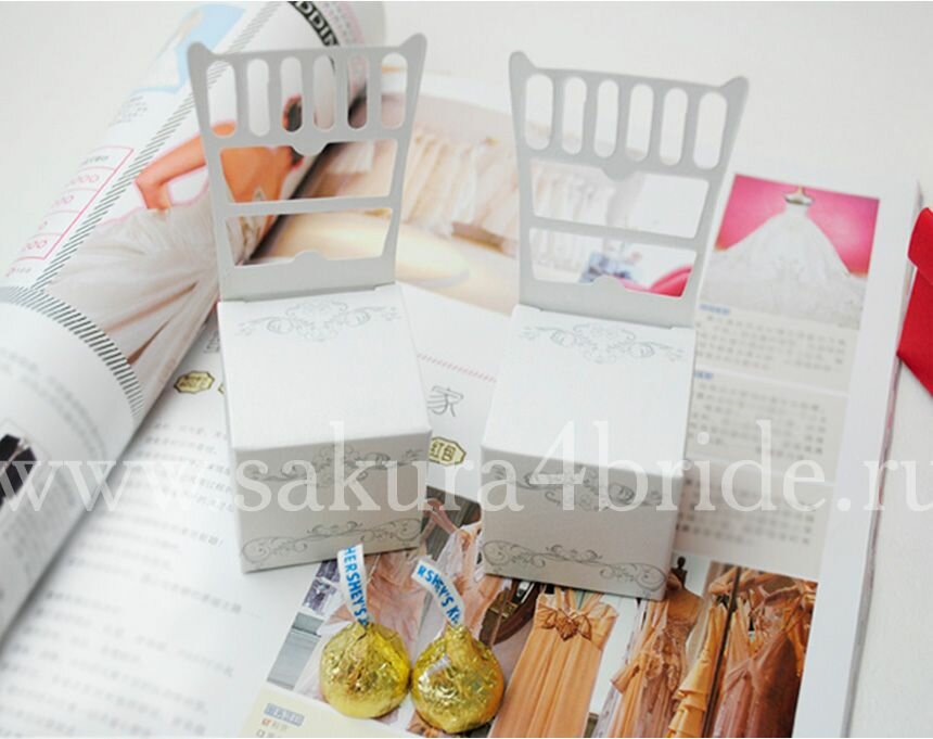 Бонбоньерки Sakura Белые стулья 3 - Упаковка, 45 шт