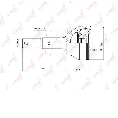 Шрус наружный подходит для INFINITI EX35-37 07> / FX35-50(S50/S51) 02> / G35-37 06> / M35 04-10 / M37-56 10>, Nissan Fuga 3.5 lynx CO-3698 1шт