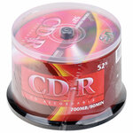 Диски CD-R VS 700 Mb 52x Cake Box (упаковка на шпиле), комплект 50 шт., VSCDRCB5001 - изображение