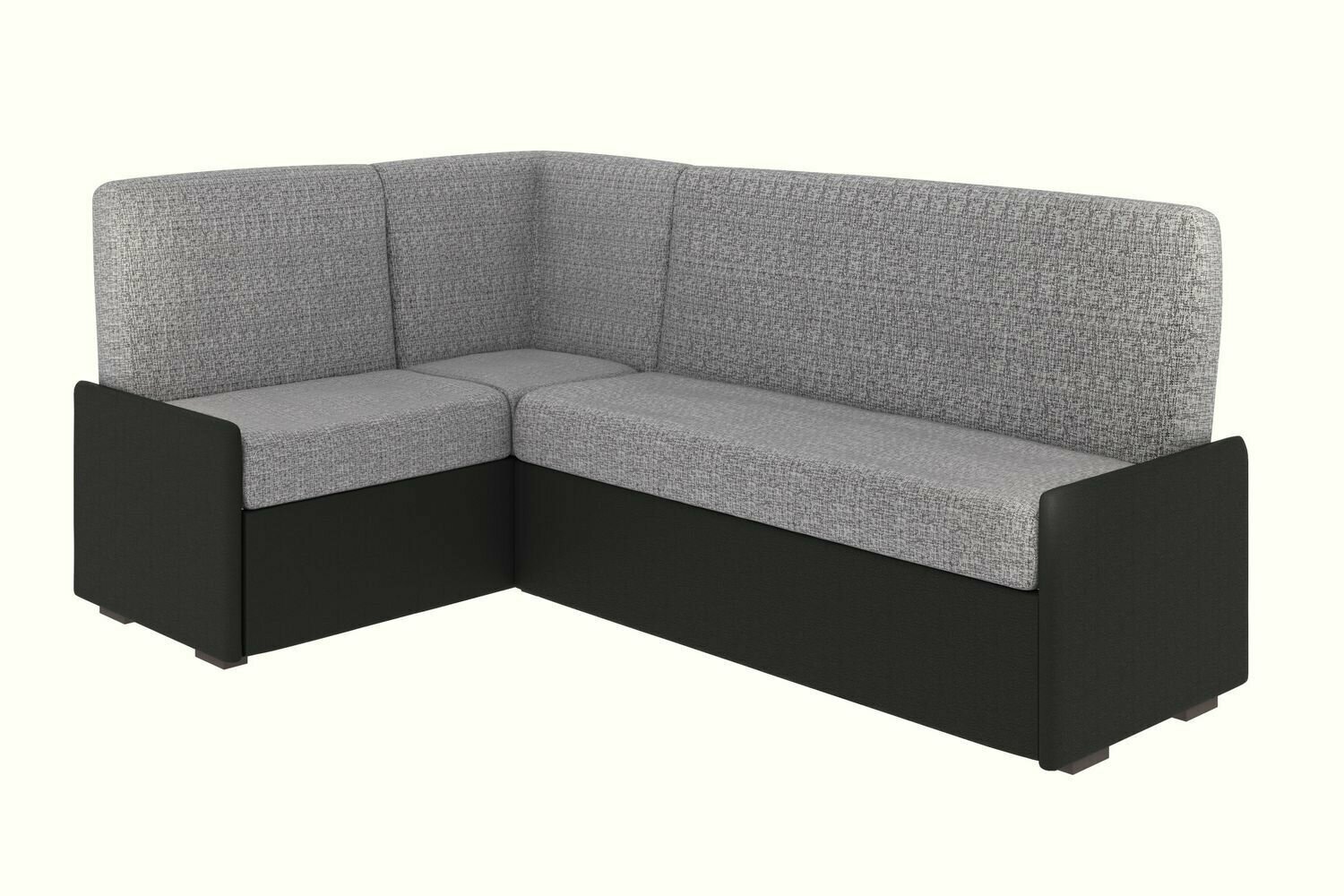 Угловой диван со спальным местом Комфорт велюр Yuma 01/эко-кожа черная - фотография № 1