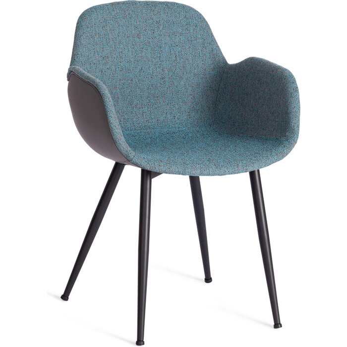 фото Кресло TetChair Valentino (mod PC45-2) металл/экокожа/ткань 55х58х81 см Turquoise (бирюзовый) / Grey (серый)/черный