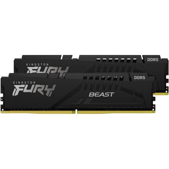 Оперативная память Kingston DDR5 32Gb (2x16Gb) 4800MHz pc-34800 FURY Beast Black (KF548C38BBK2-32)