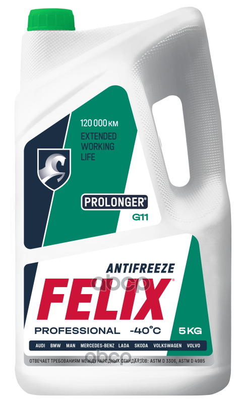 Антифриз Зеленый Felix Prolonger-40 (5кг) Акция 2022 Felix арт. A30206031