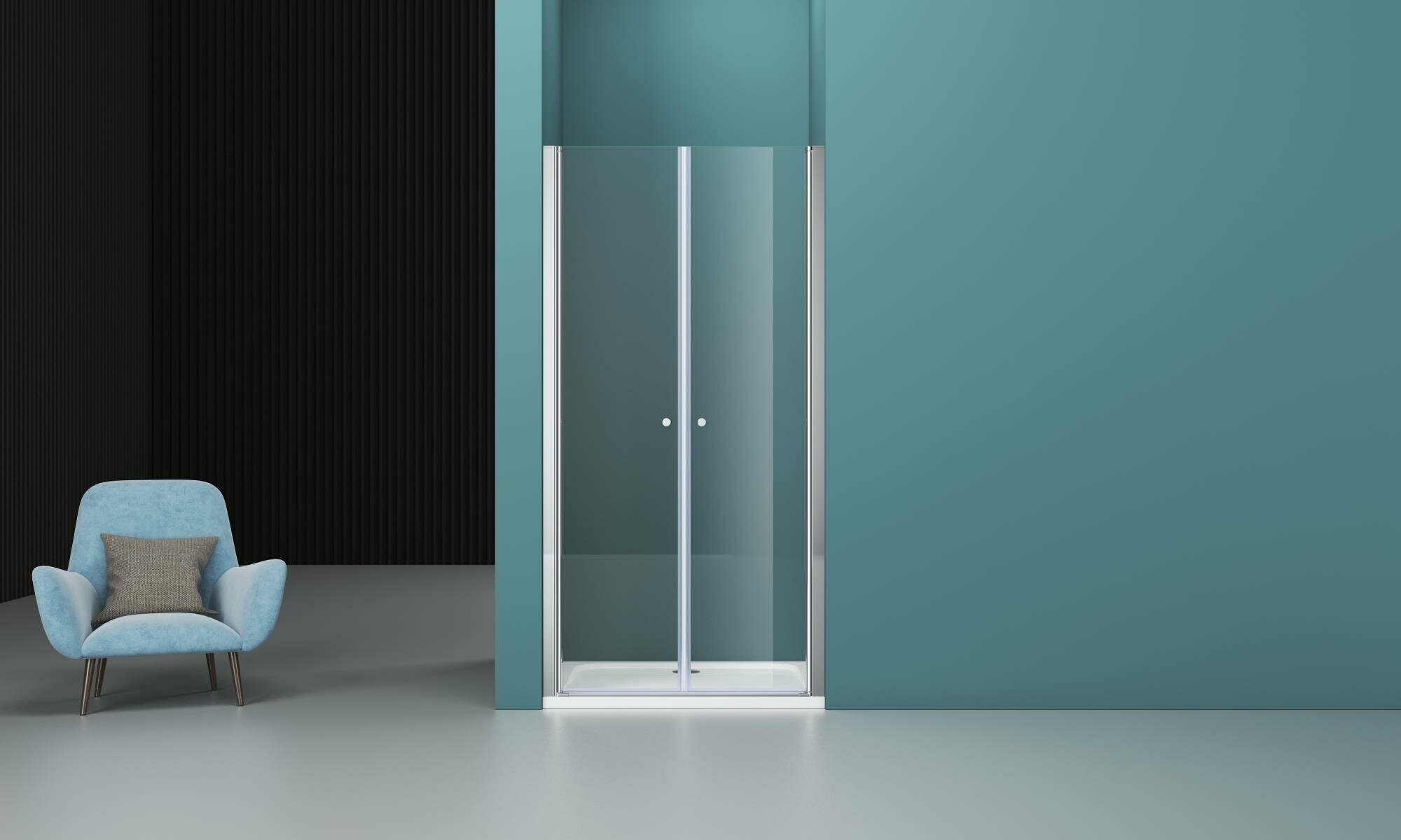 Душевая дверь в нишу BelBagno Etna 190 см прозрачное стекло профиль хром