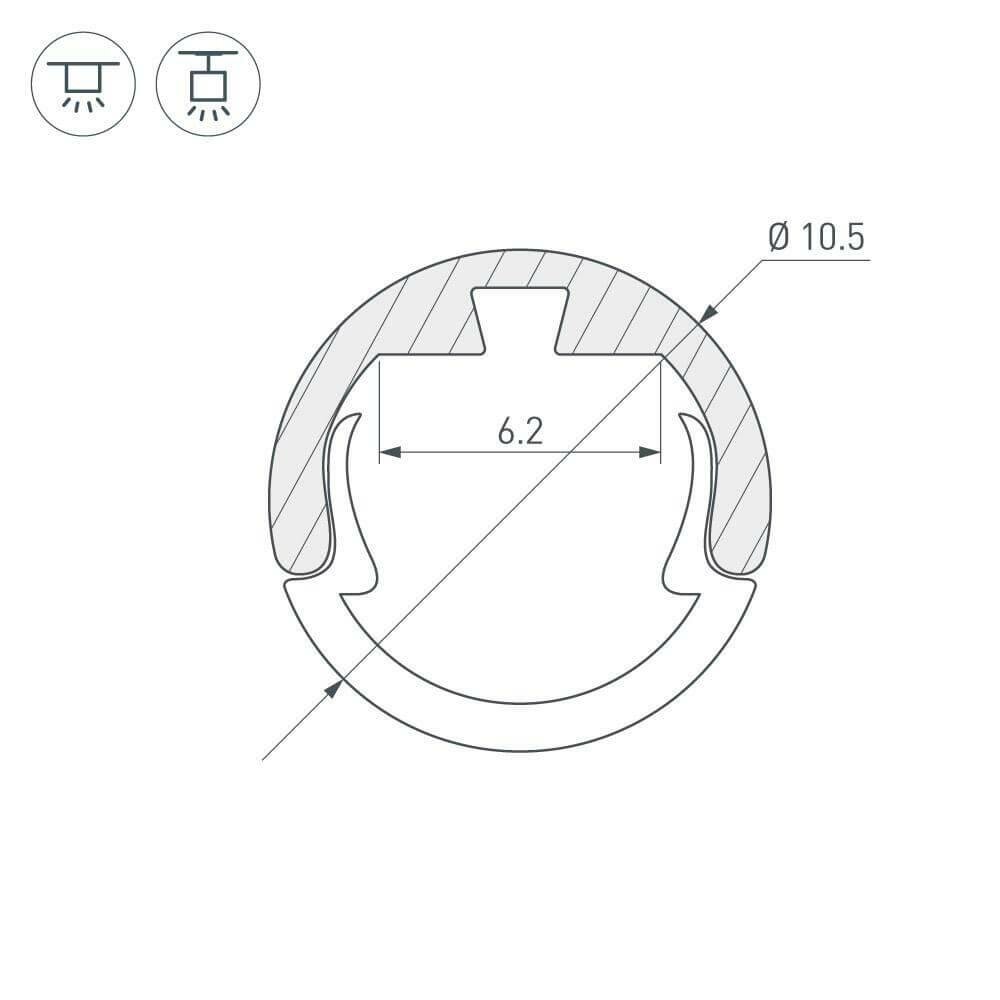 Профиль Arlight Round-D10.5-2000 Anod / - фото №2