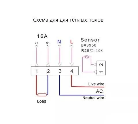 Новый Умный сенсорный терморегулятор для тёплых полов черный с WIFI, для Яндекс Алисы на 16А, с ЖК экраном - фотография № 3