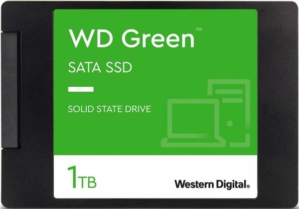 Твердотельный накопитель SSD WD Green 3D NAND WDS100T3G0A 1ТБ 2,5 SATA-III (TLC)