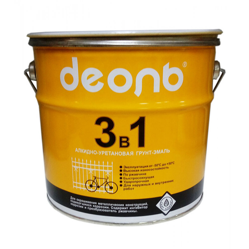фото Деоль Грунт-эмаль по ржавчине 3 в 1 коричневый матовый D3V1BN3