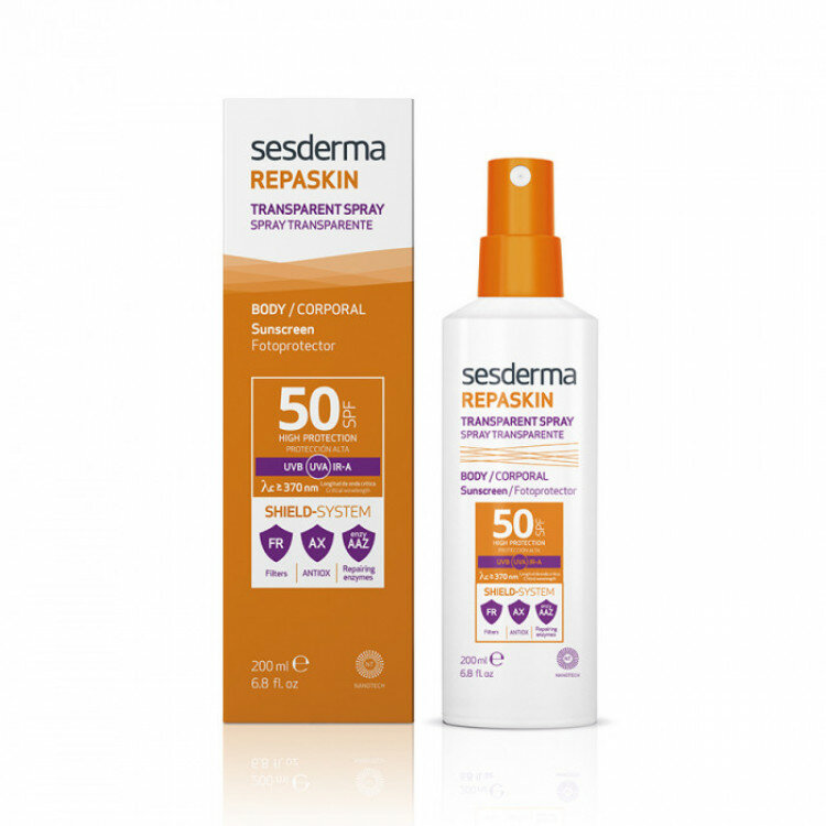 REPASKIN TRANSPARENT SPRAY Body sunscreen SPF 50   -     50, 200