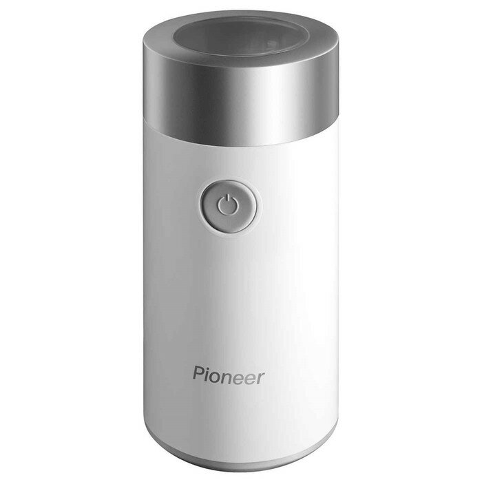 Кофемолки PIONEER Кофемолка Pioneer CG205, ножевая, 150Вт, 50 г, цвет белый-серебристый