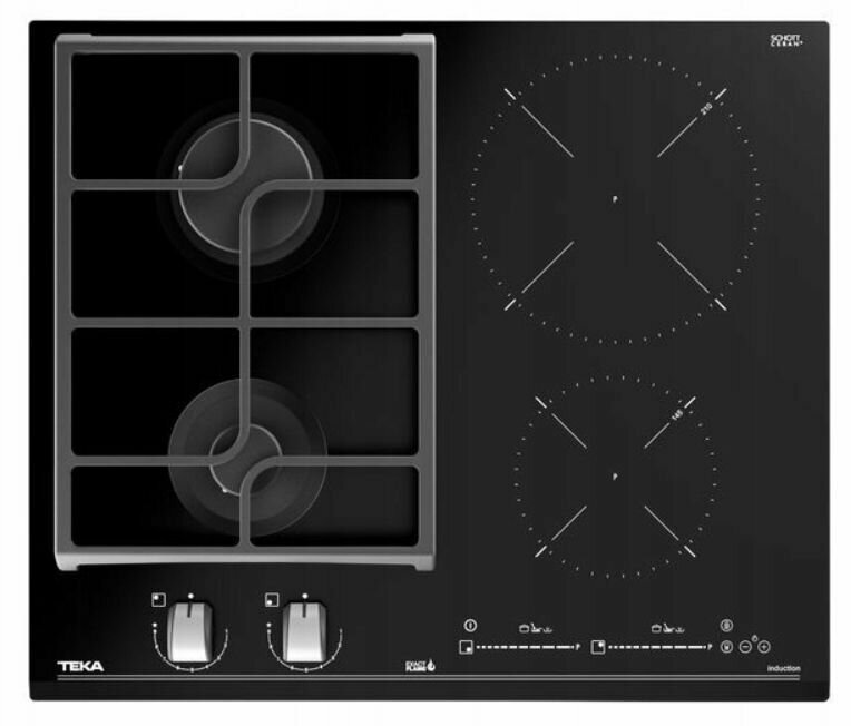 Комбинированная варочная панель Teka JZC 64322 ABN BK газовая/индукционная плита