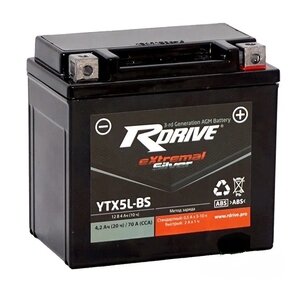 Аккумулятор мото RDrive SILVER YTX5L-BS AGM