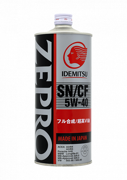 Масло моторное Idemitsu ZEPRO EURO SPEC 5W-40 1л синт. API SN/CF