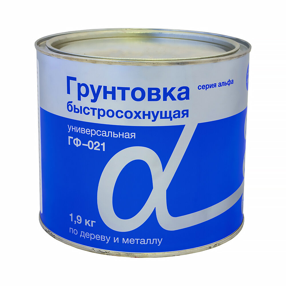 фото Грунтовка ГФ-021 быстросохнущая универсальная Alfavit серия Альфа, серая, 1,9 кг