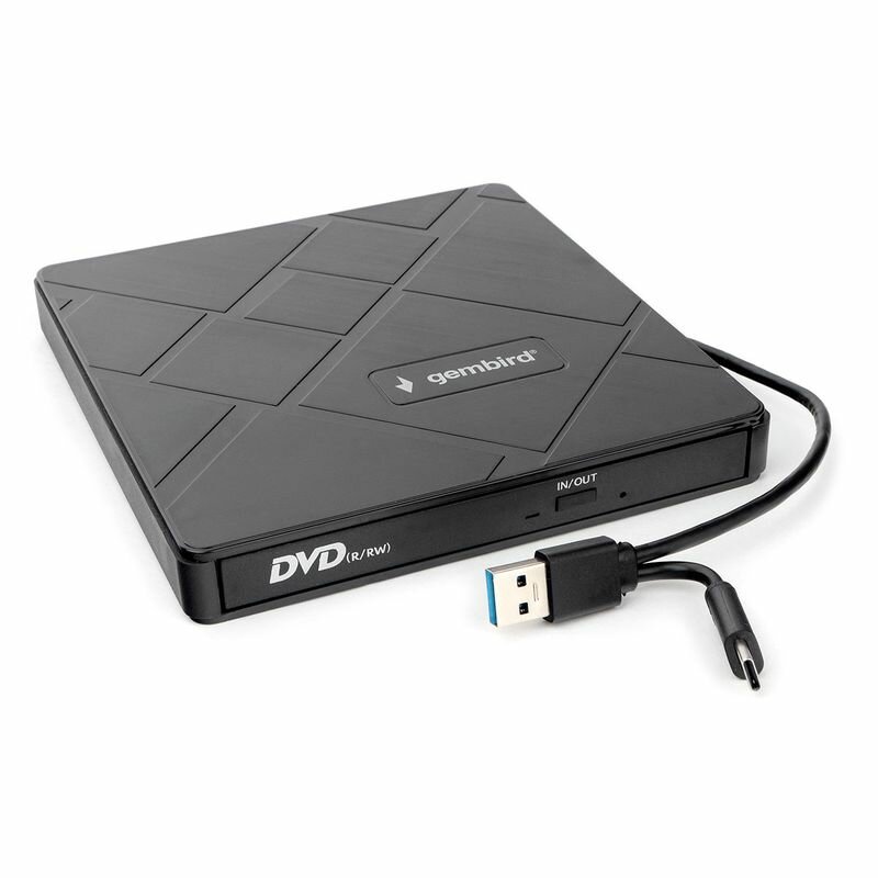 Оптический привод USB DVD-RW Gembird , Black ( DVD-USB-04 ) Retail +картридер