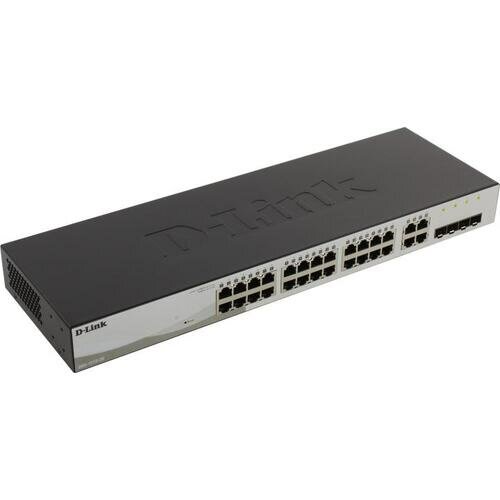 Управляемый коммутатор D-Link DGS-1210-28 /F3A L2 Smart Switch with 24 10/100/1000Base-T ports and 4 1000Base-T/SFP combo-ports