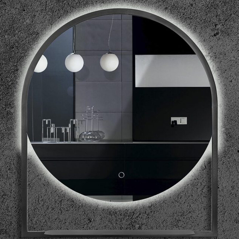 Зеркало Boheme Armadi Art Vallessi 80 550/2 с подсветкой Антрацит с сенсорным выключателем - фотография № 1