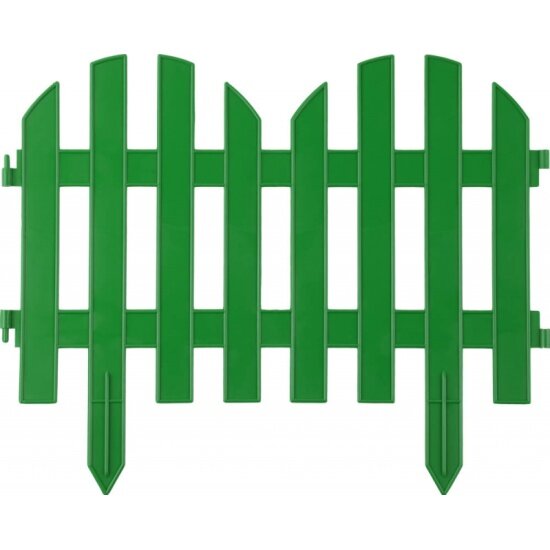 Забор декоративный GRINDA "палисадник", 28x300 см, зеленый