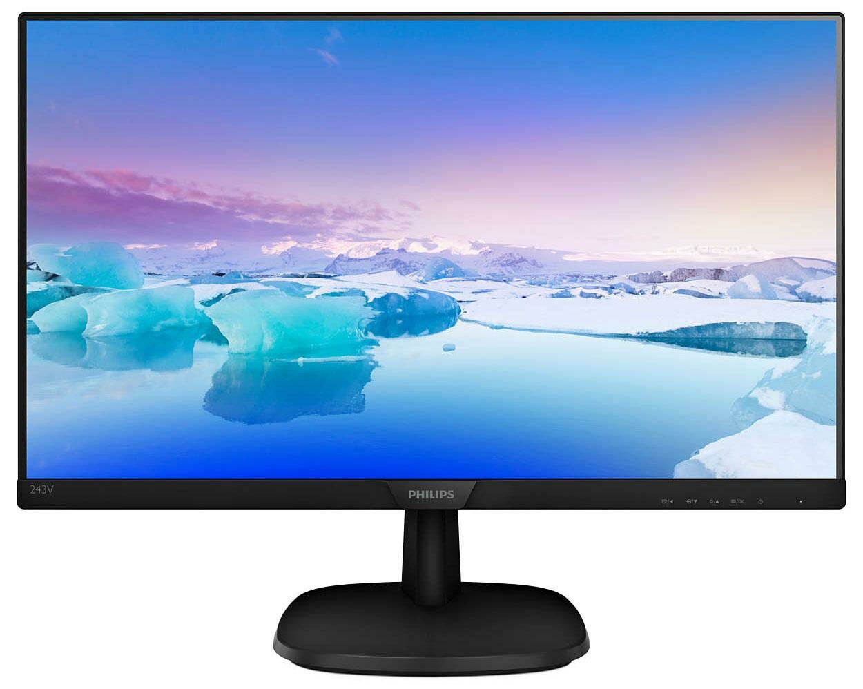  23.8" Philips 243V7QDSB/00(01) Black IPS, 1920x1080, 5ms, 250 cd/m2, 1000:1 (DCR 10M:1), D-Sub, DVI, HDMI, vesa