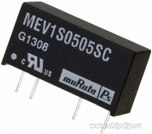 MEV1S0505SC, DC/DC преобразователь, 1 Вт, вход 4.5-5.5В, выход 5в/200мА, SIP