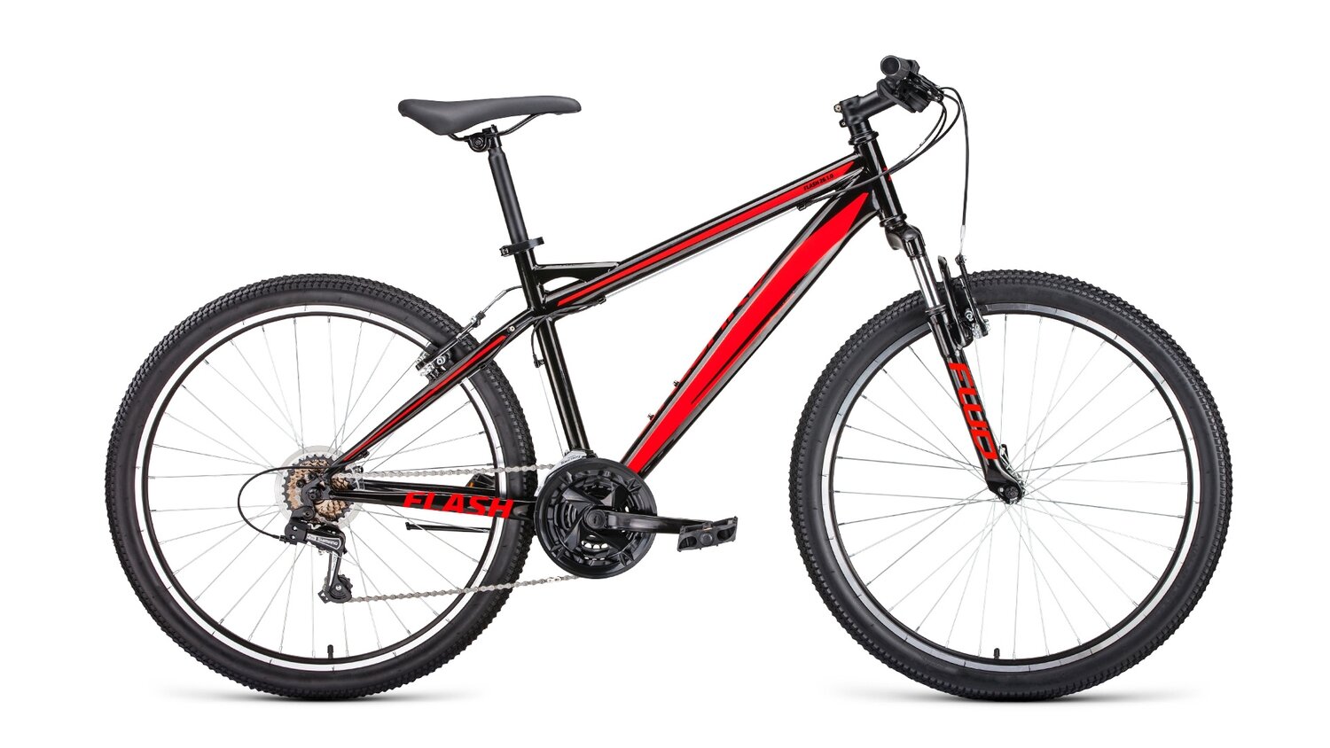 Горный велосипед Forward Flash 26 1.0, год 2022, ростовка 19, цвет Черный-Красный